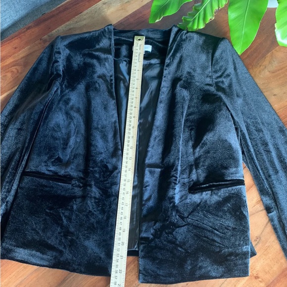 Calvin Klein blazer Jacket Women's Large Long Sleeve Open Front Velvet Black - Picture 5 of 7